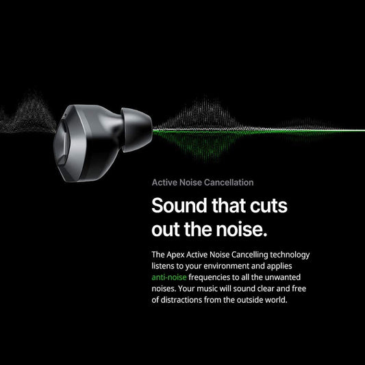 Apex Active Noise Cancelling Wireless Earbuds
